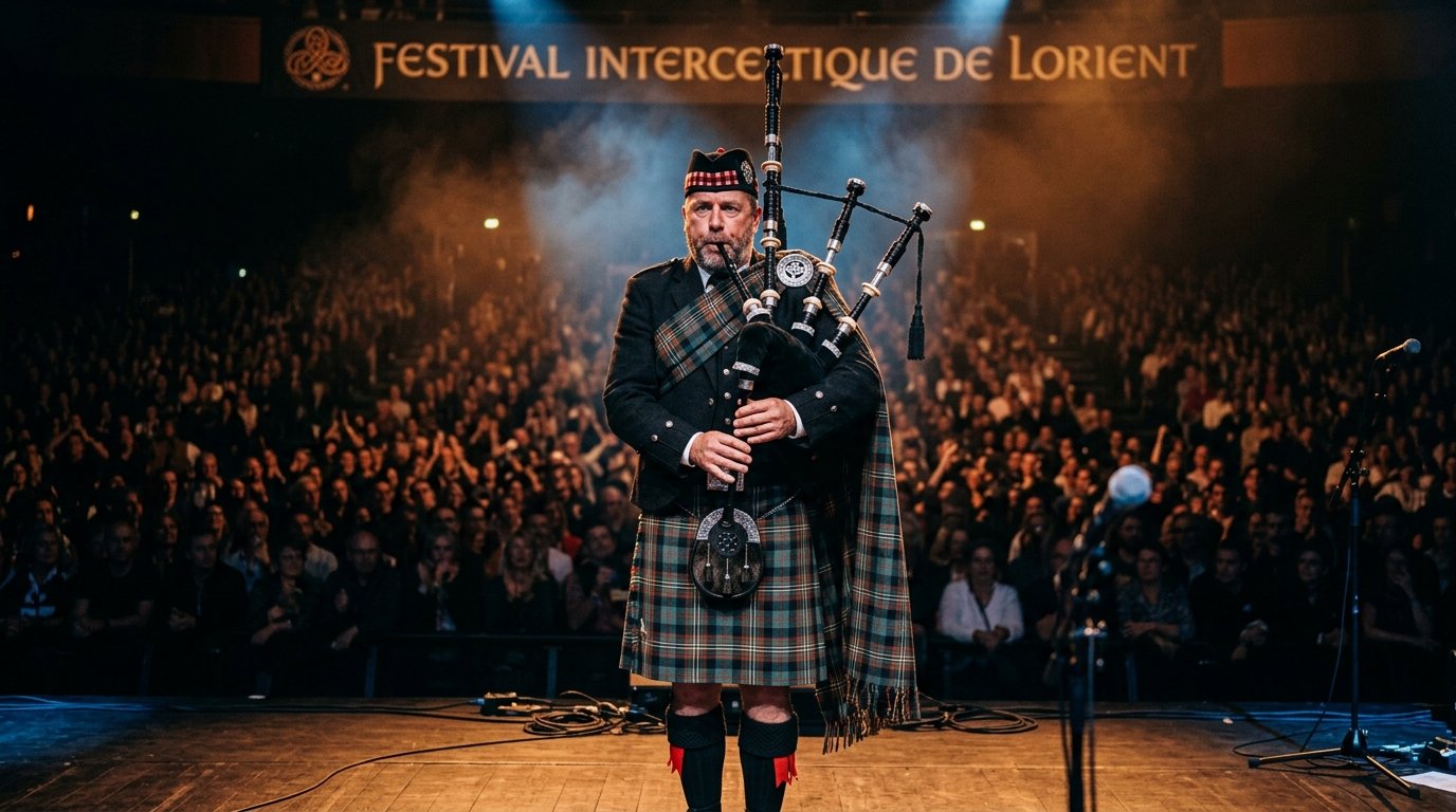 Sonneur solo sur scène au Trophée MacCrimmon